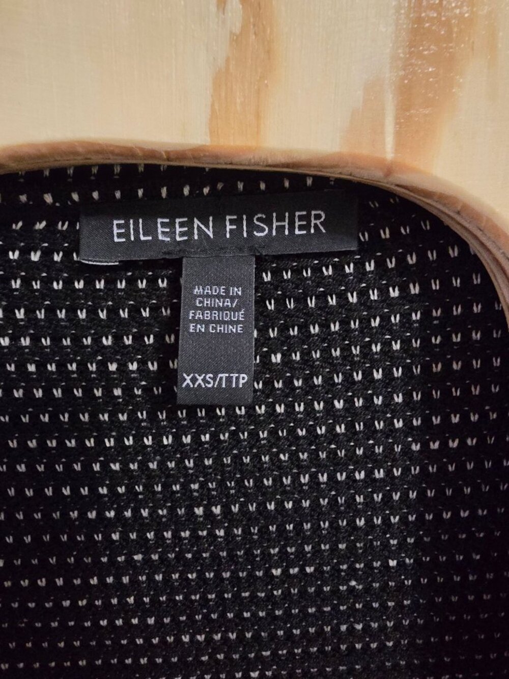 Eileen Fisher Black Kimono Open Front Cardigan XXS Organic Silk Blend READ - Picture 3 of 7